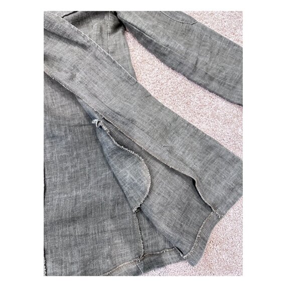 Grey Linen Trench Blazer - Picture 5 of 7